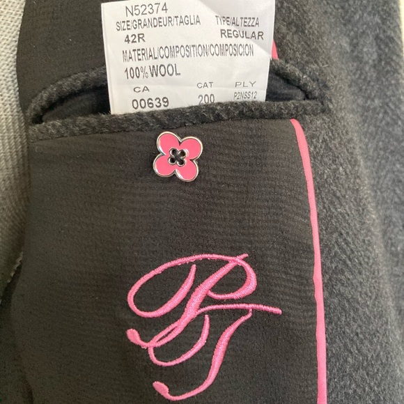 Pink Tartan designer’s house jacket, 100% wool, grey, size 42 ( 4-6 ) - Picture 12 of 12